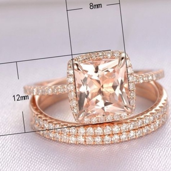 18K Rose Gold Plated with 4.25ct Morganite Ring - Picture 5 of 8